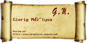 Gierig Mályva névjegykártya